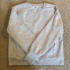 Athleta Girl Light Gray Speckled Crewneck Sweatshirt